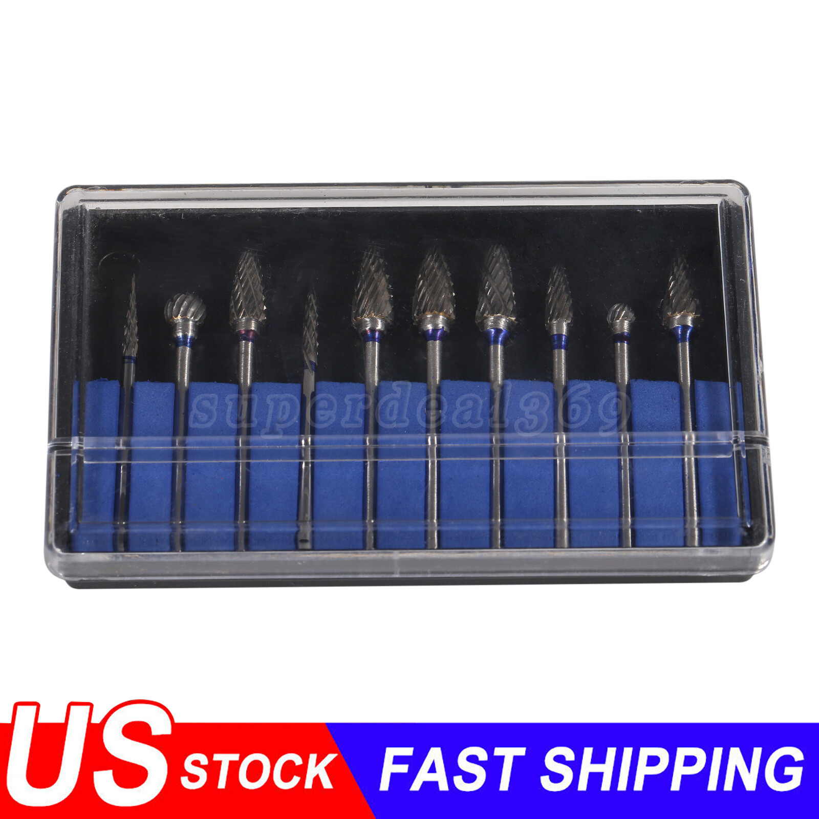 10Pcs Dental Lab Polishing Bur Drills Tungsten Steel Carbide Burs 2.35MM CE FDA