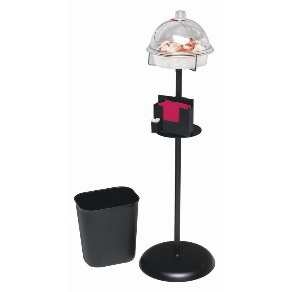 HUBERT® Round Black Metal Demo Stand with 10"Dia Chill Sampler -14"Dia x 45"H