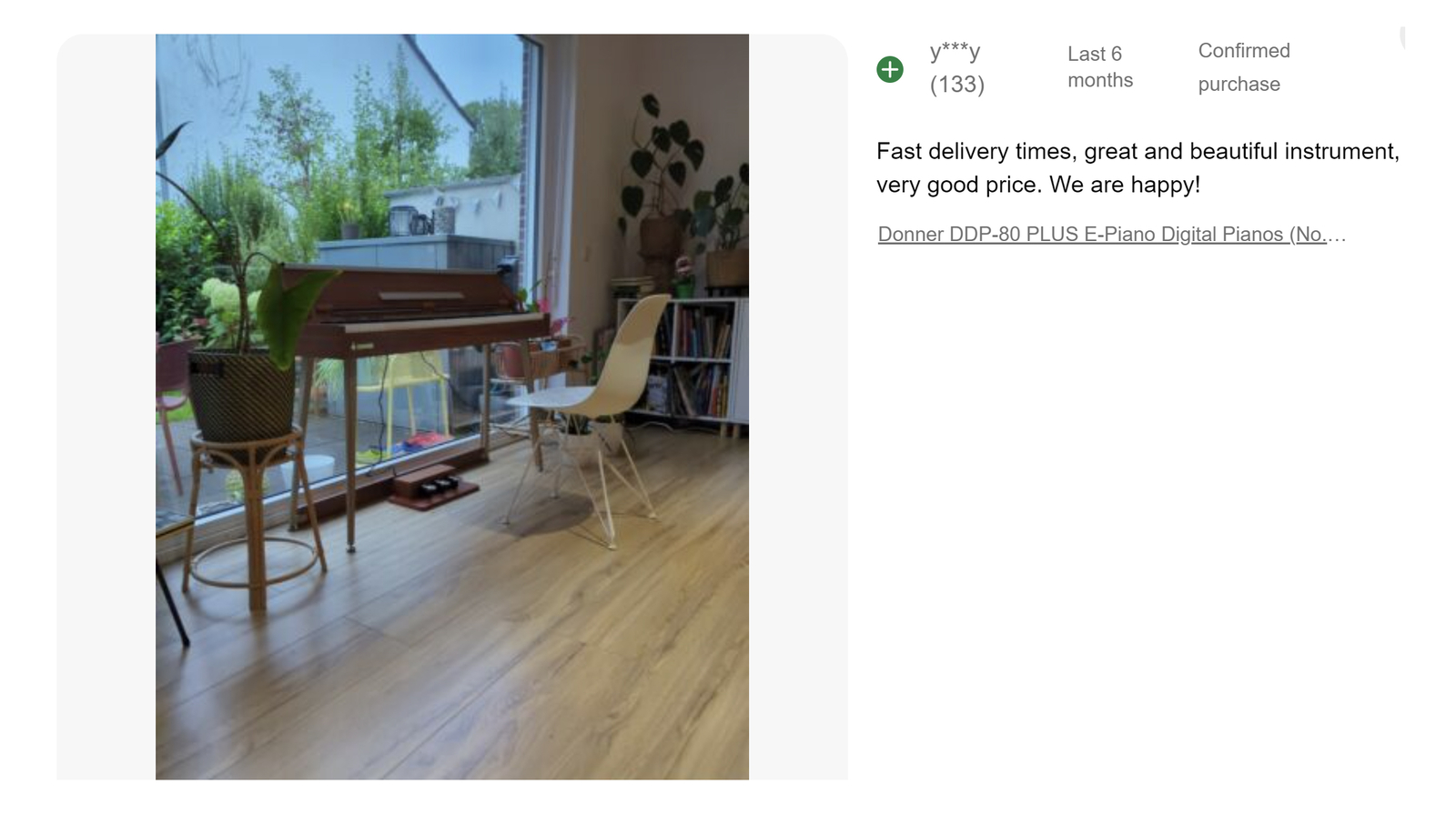 Donner DDP-80 PLUS Digital Piano 88-Key Weighted Wood Grain