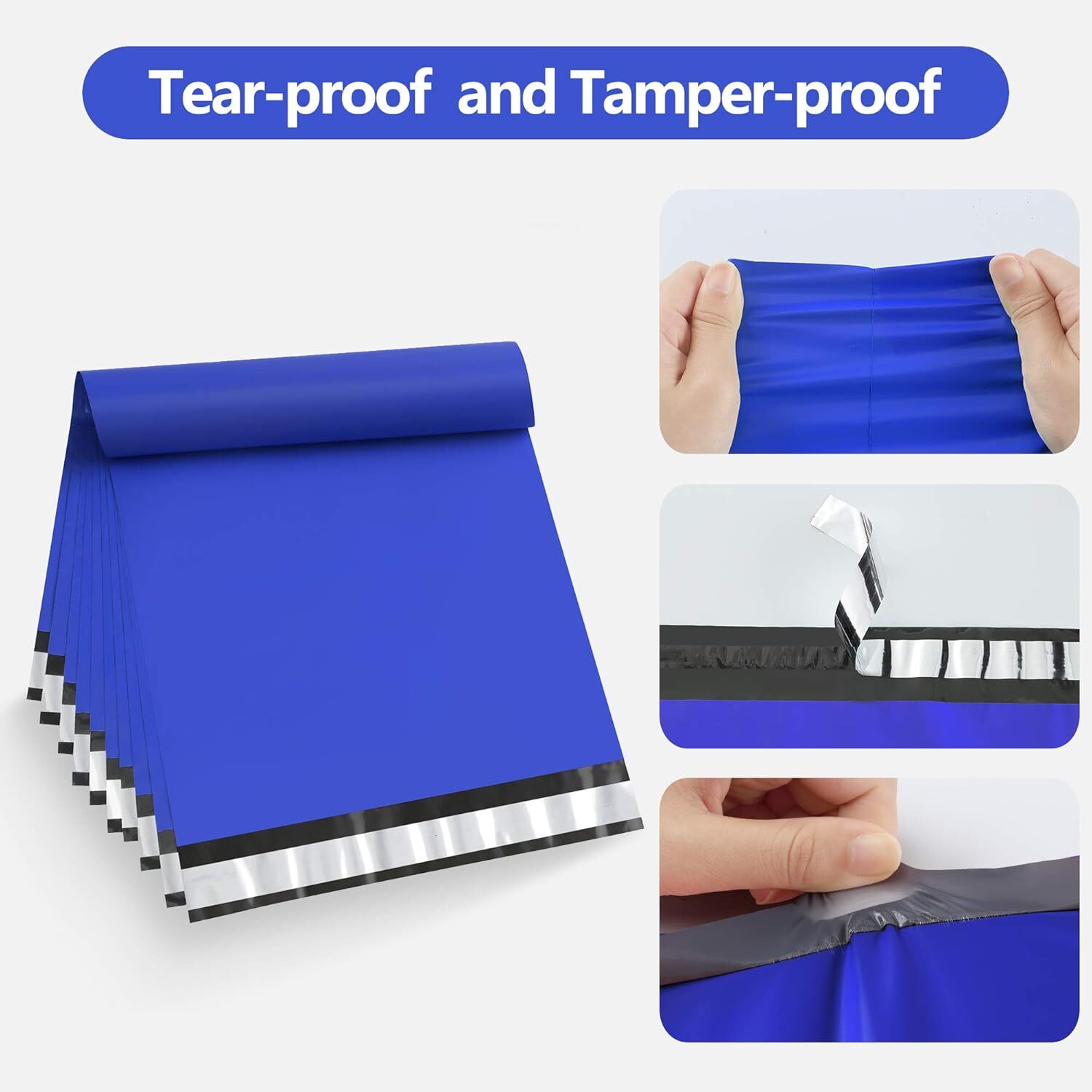 100 19x24 Blue Poly Mailers Self Sealing Shipping Envelopes Bags 2.5 Mil