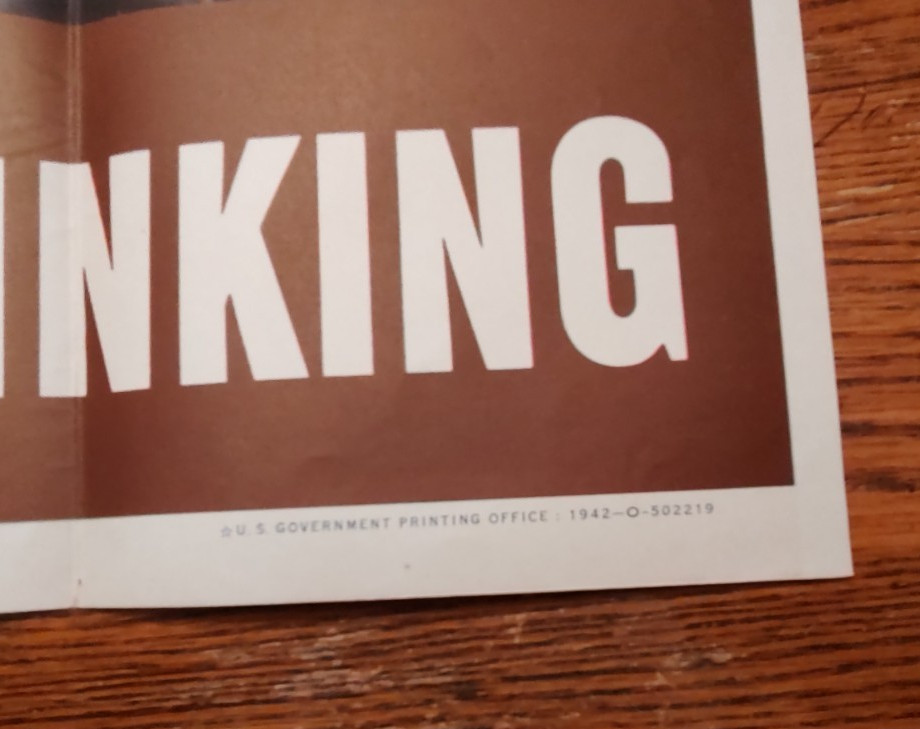 Original 1942 WWII poster: “A Careless Word… A Needless Sinking”