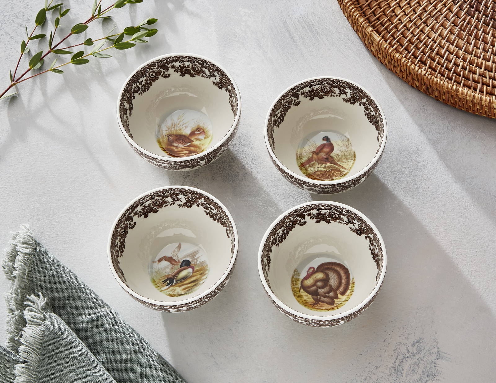 Spode Woodland Dip Bowls - Set of 4