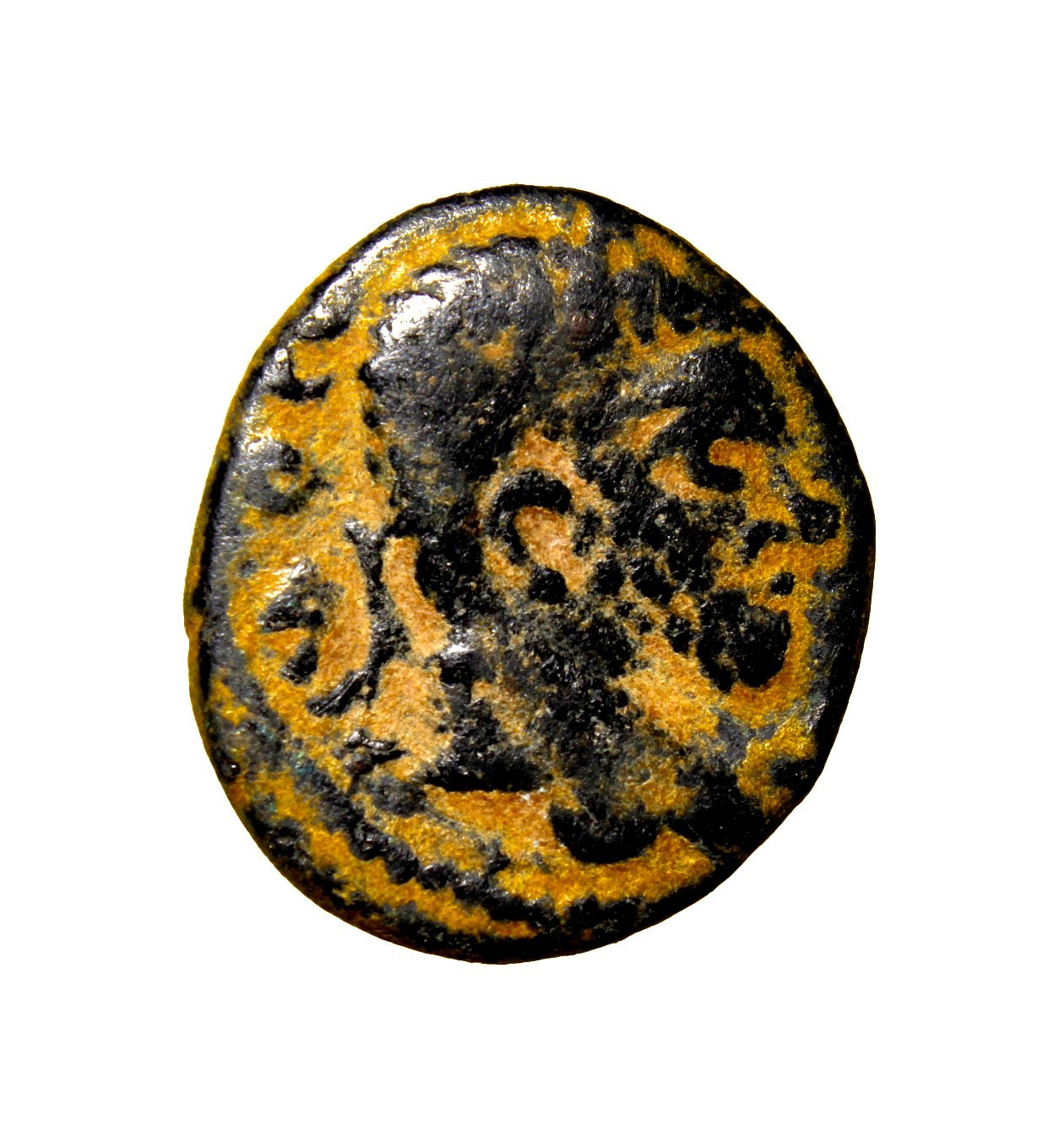 Mesopotamia, Carrhae. Caracalla. AD 198-217. AE (19mm, 2.95g) Tyche Veiled