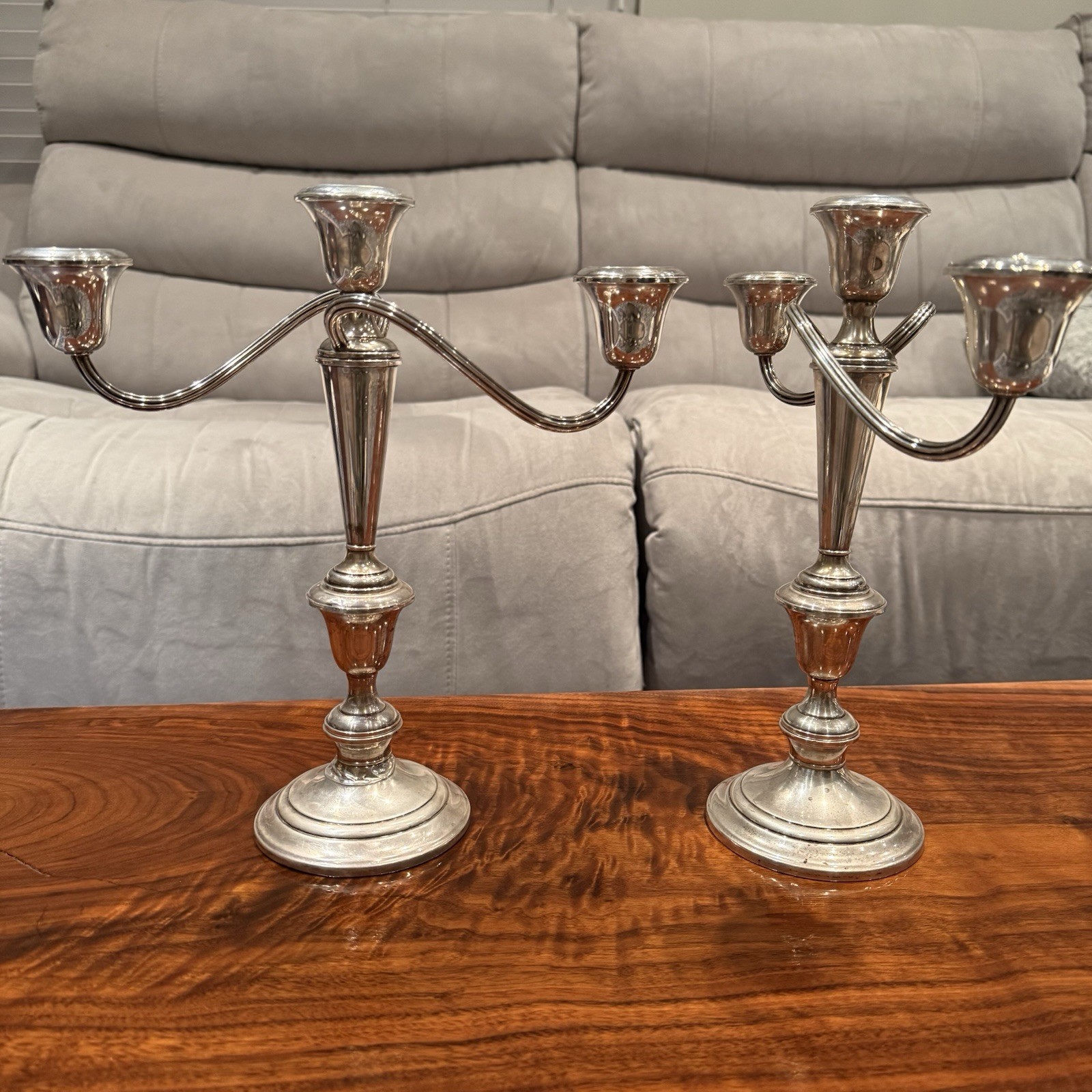 Vintage Gorham Sterling Silver Candelabra  Pair  11.5”