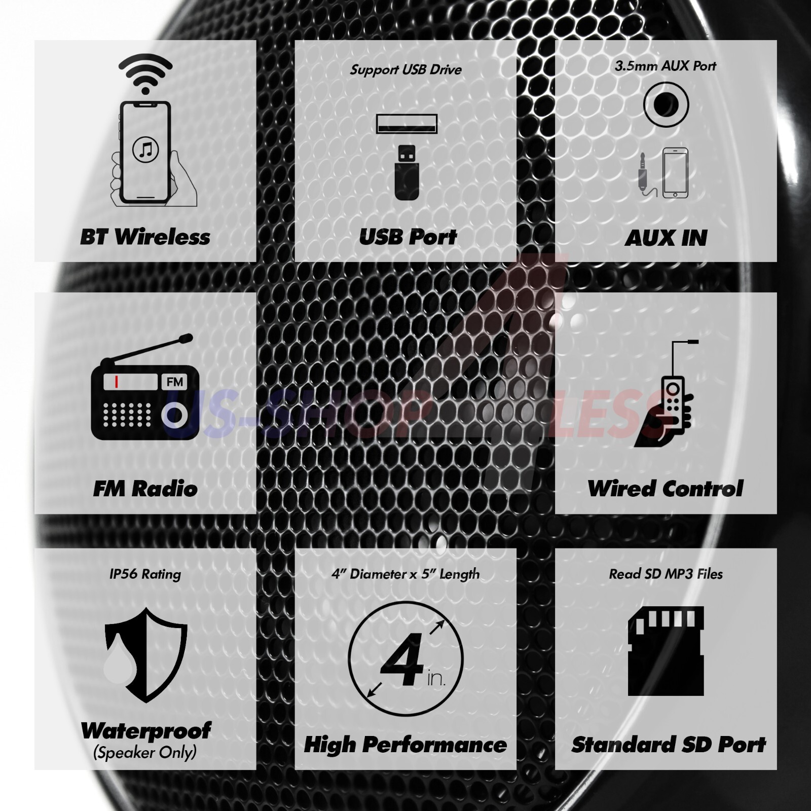 1000W AMP Waterproof Bluetooth Stereo 4 Speakers Audio Music System Radio Harley