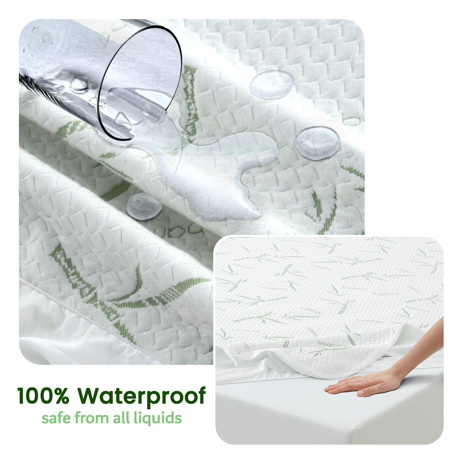 Bamboo Mattress Protector Hypoallergenic & Breathable Waterproof Mattress Cover