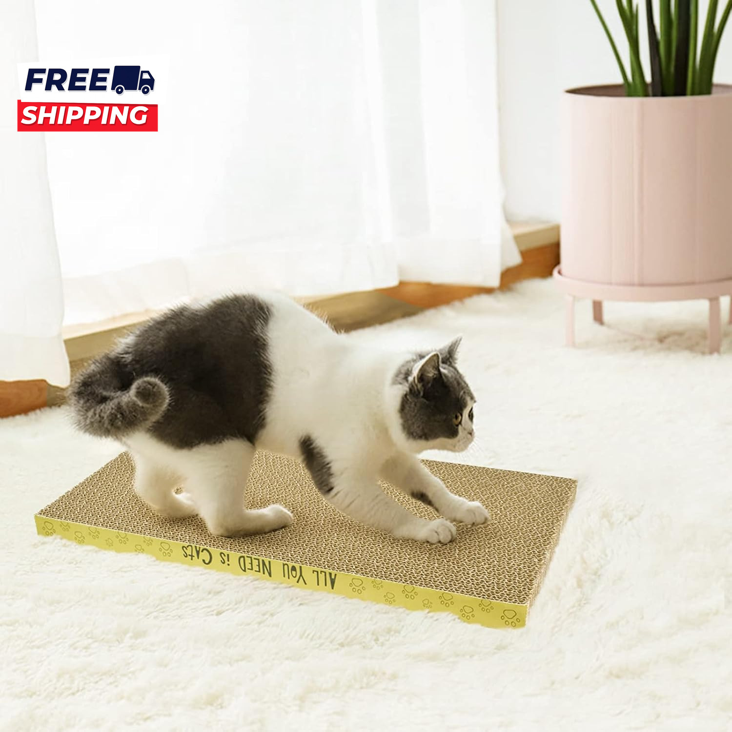 3 Pack Cardboard Cat Scratcher Pads Cat Scratching Board for Indoor
