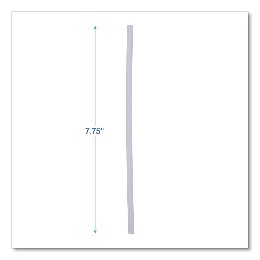 Boardwalk JSTU775T50 7.75" Unwrapped Plastic Jumbo Straws (250/Pk, 50 Pk/Ct) New