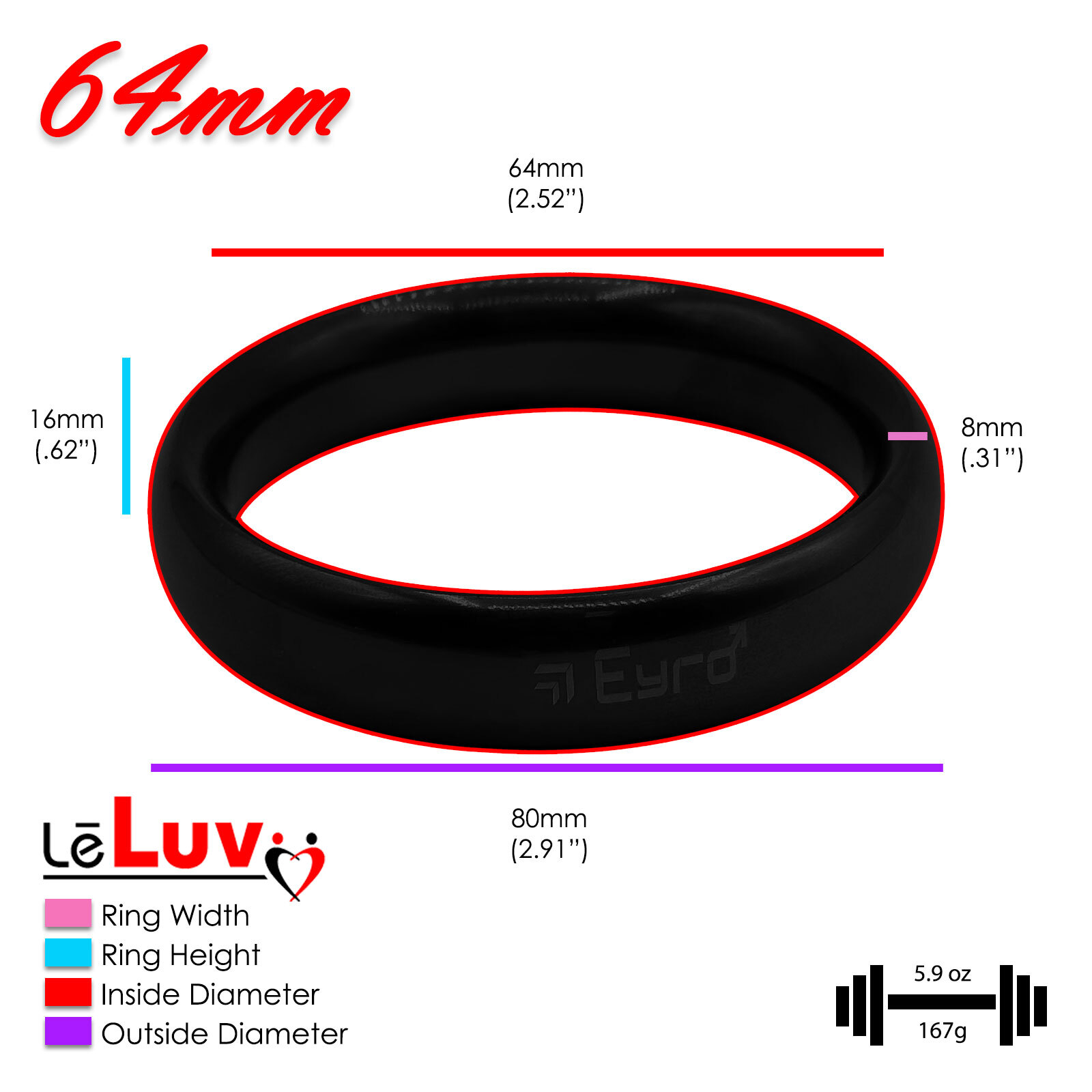 LeLuv Stainless Steel Donut Cock Ring - 22mm-64mm Inner Diameter Options