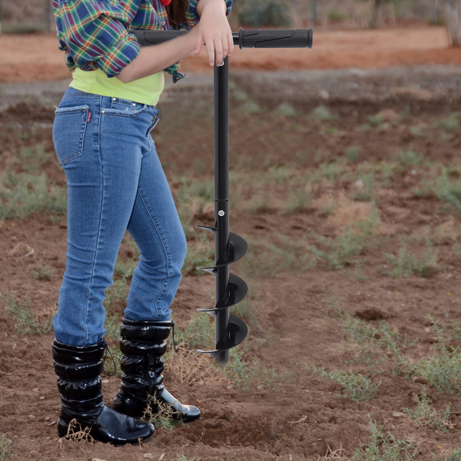 T-Shaped Hand Post Hole Digger Garden Earth Auger Drill