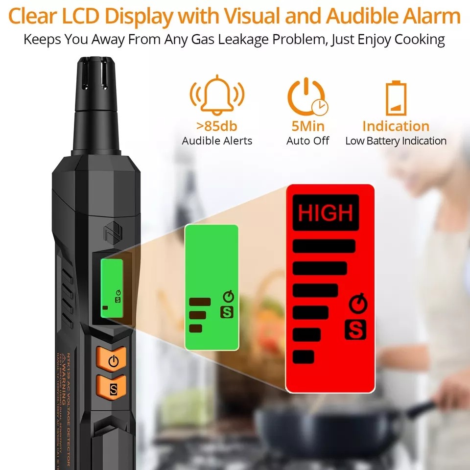 Neoteck Gas Leak Detector Propane & Natural Gas Detector Visual & Audio Alarm