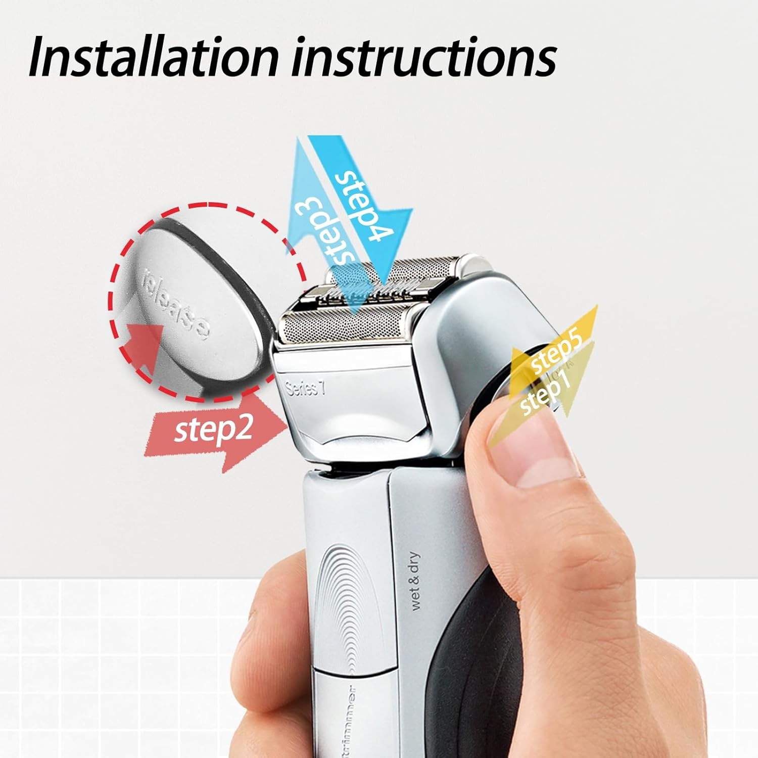 For Braun Series 7 790cc Replacement Blade Head 70S Foil & Cutter Shaver Razor