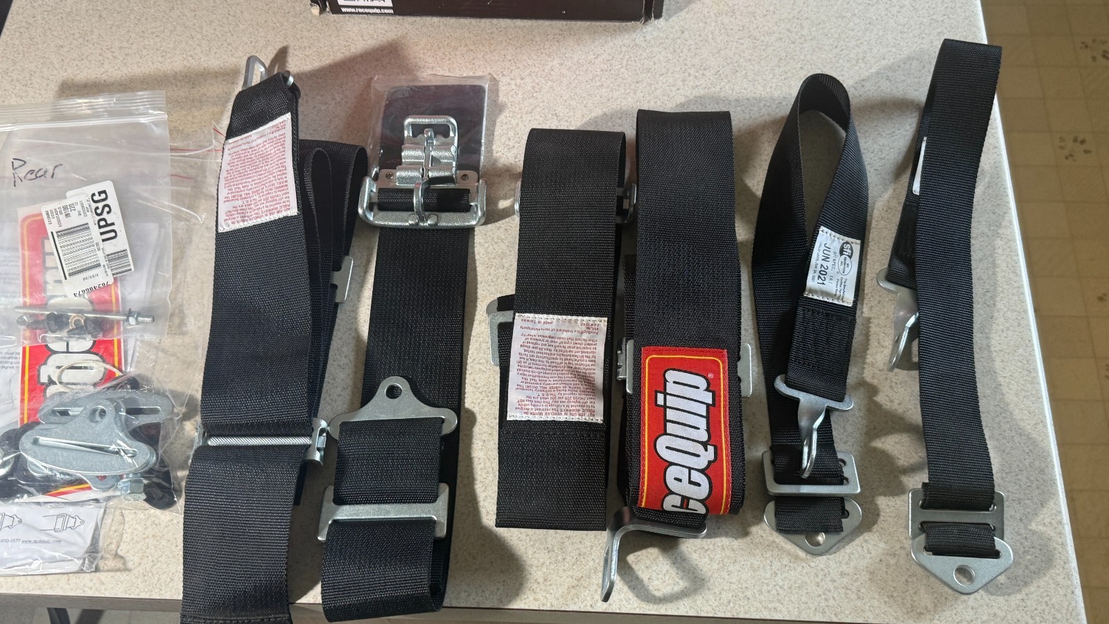 RaceQuip 711001 Racing 5 Point Harness SFI Certified Black Razor Drag Race IMCA