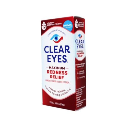 2 Pack Clear Eyes Maximum Strength Redness Relief Eye Drops 0.5Oz Each