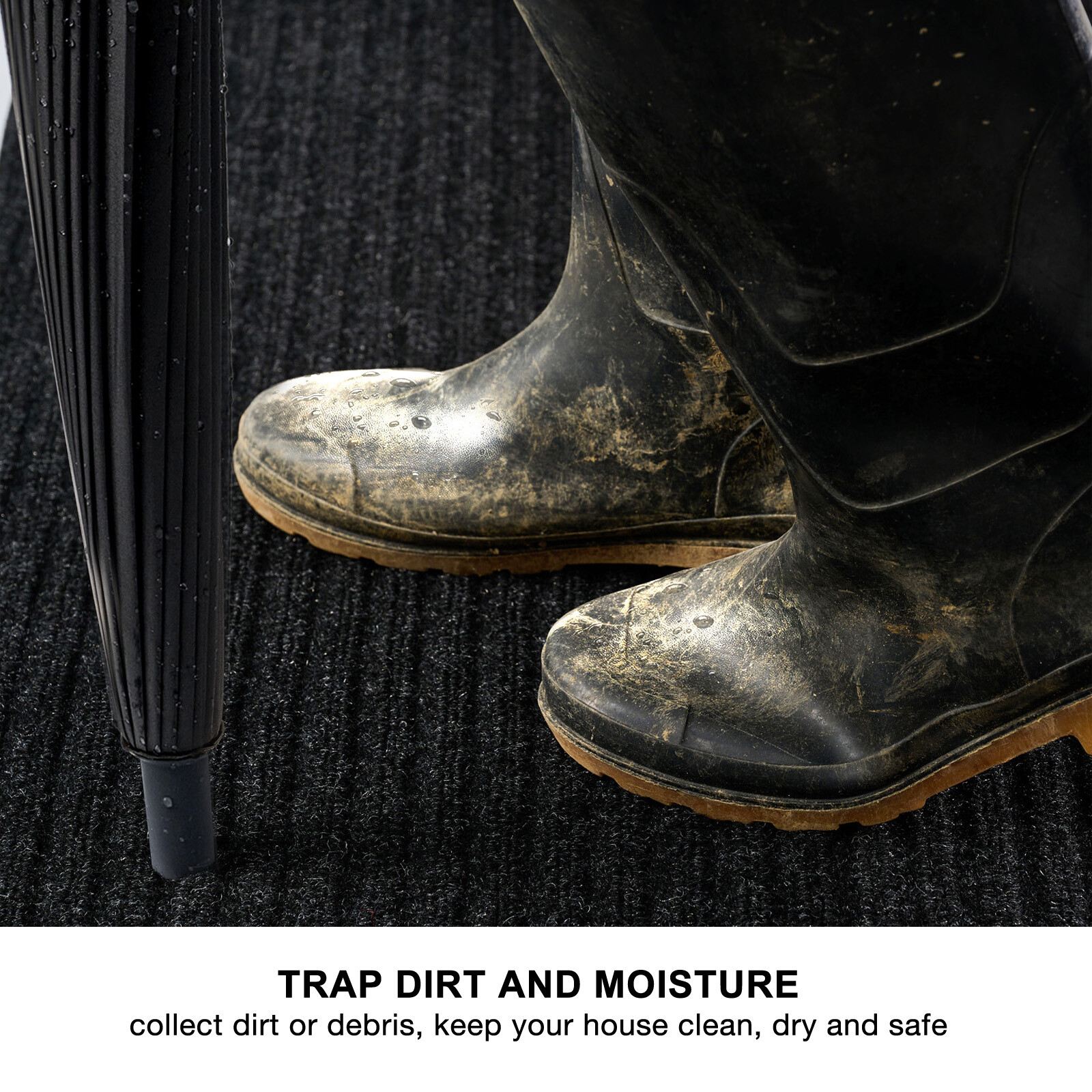 Runner Rug Hallway Non Slip Rubber Back Stripe Black Carpet Doormat Throw Rug