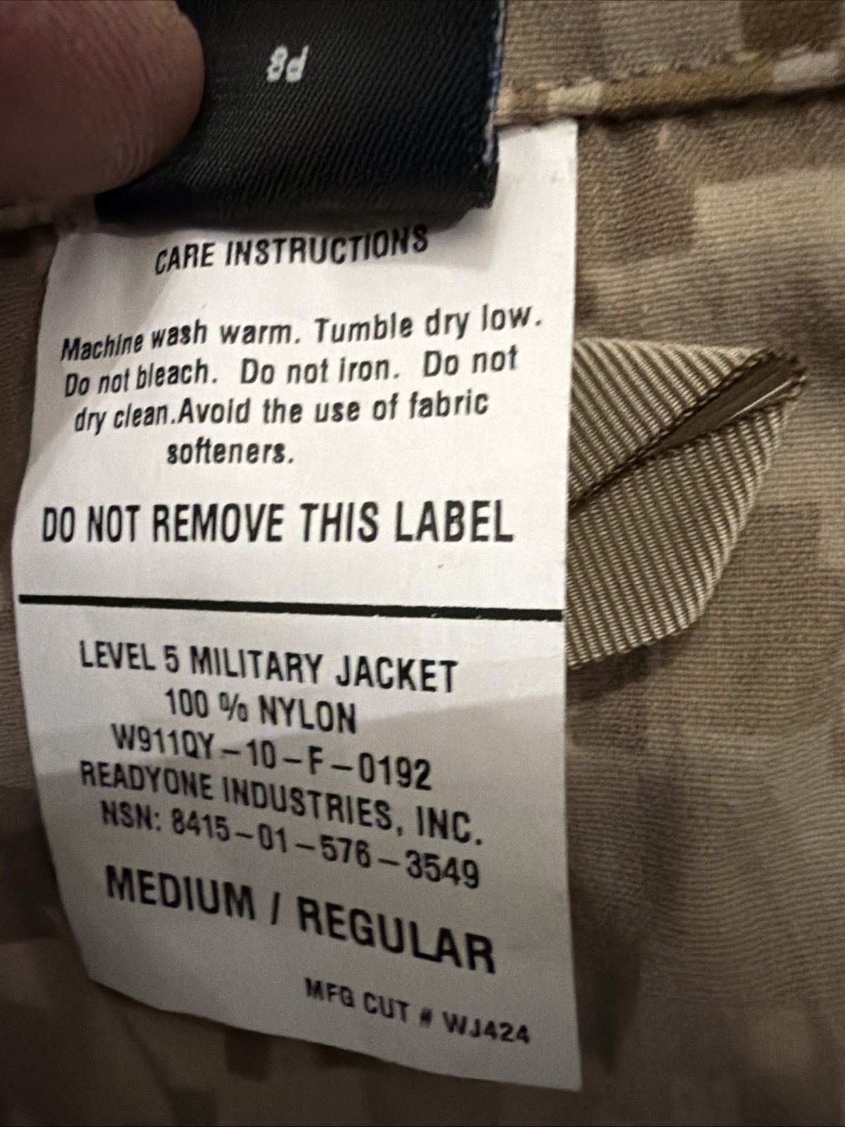 Patagonia AOR1 Level 5 Military Hooded Jacket Medium Regular