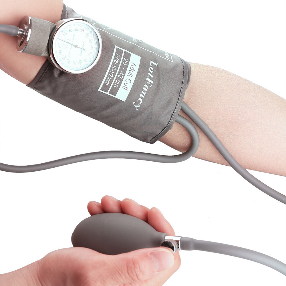 Aneroid Sphygmomanometer Stethoscope Manual Blood Pressure Monitor BP Cuff Gauge