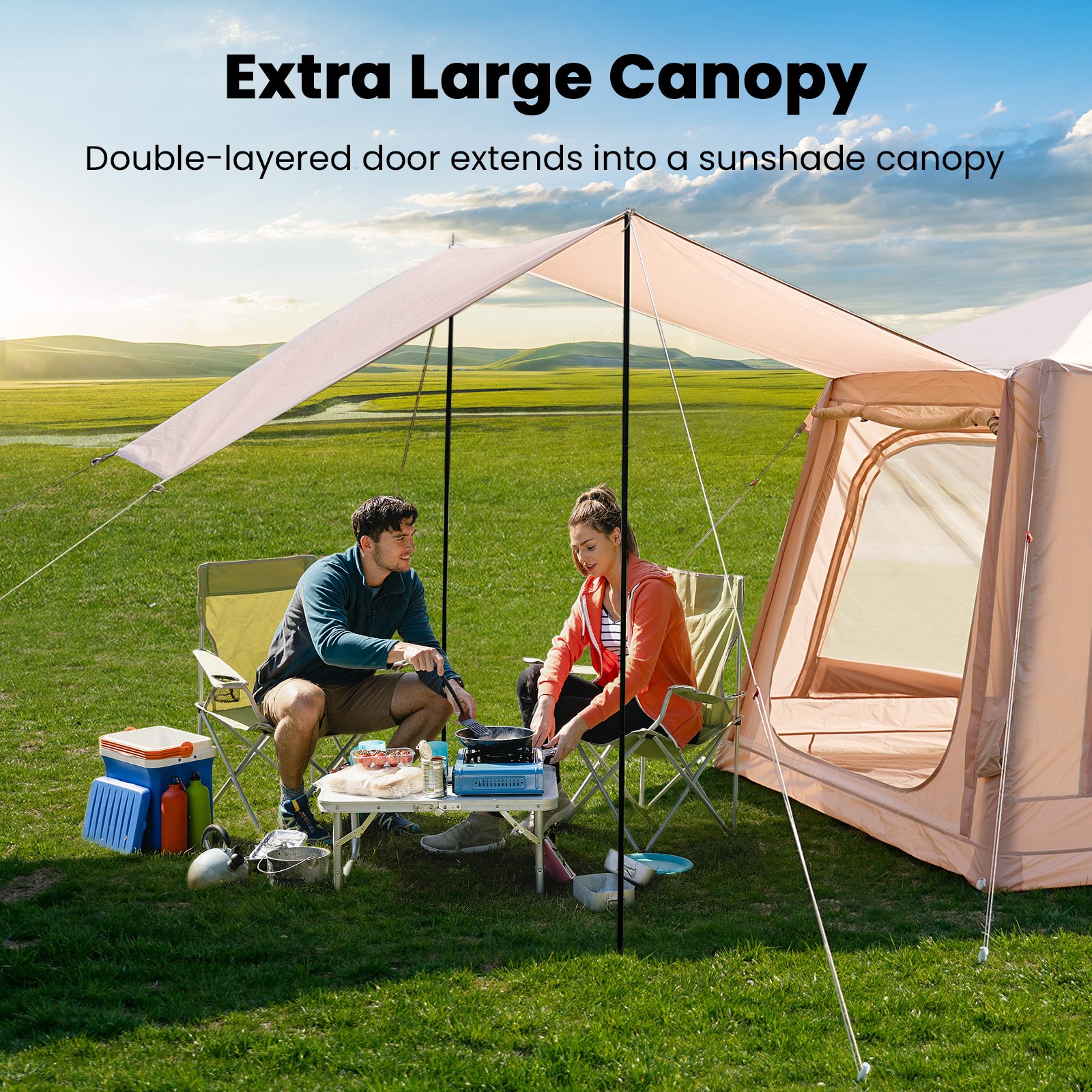 2 Person Inflatable Camping Tent Large Blow Up Tent, New