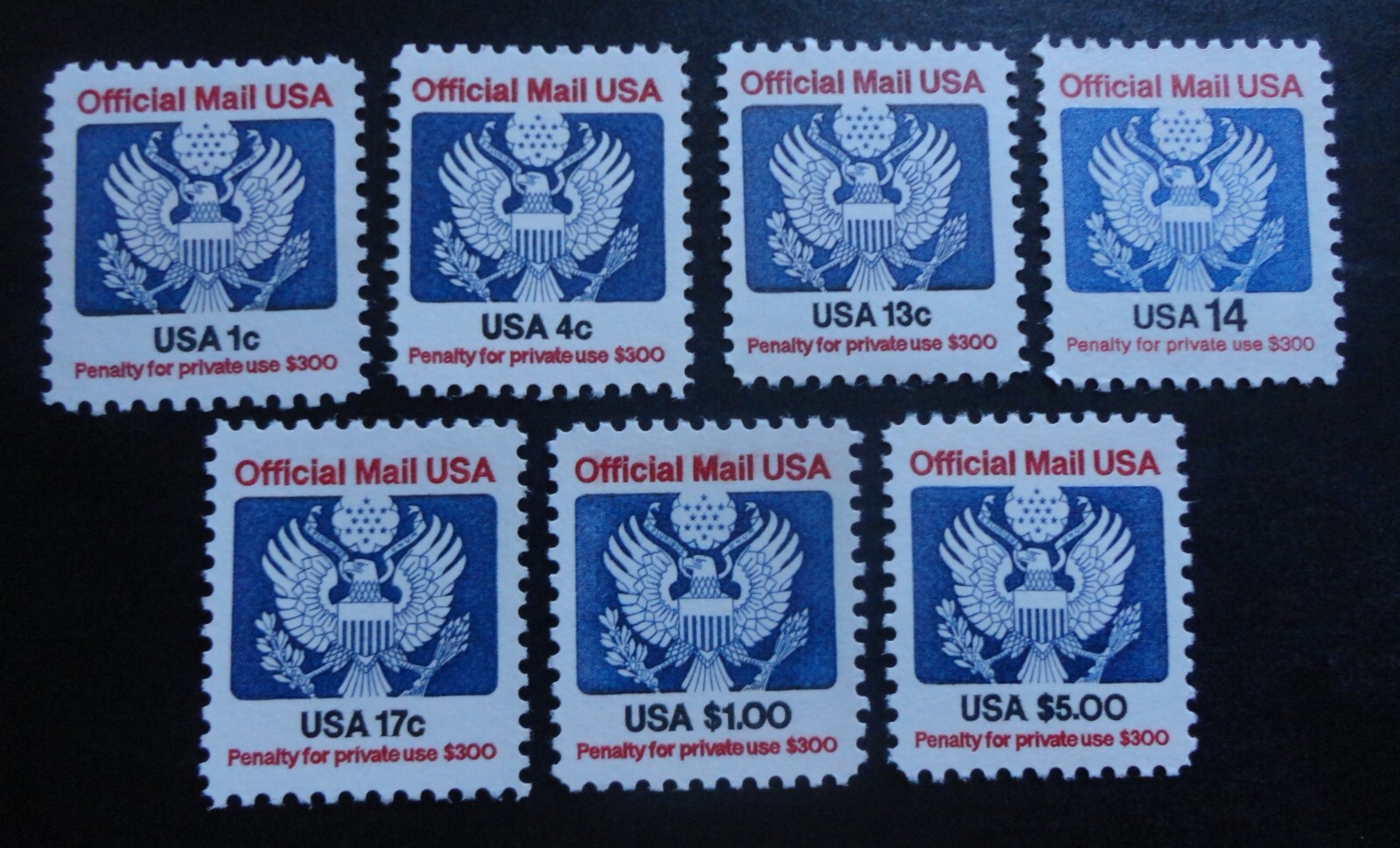 SCOTT #O127-0132 MINT NH OFFICIAL STAMPS SET  incl. $1.00 & $5.00  HIGH VALUES