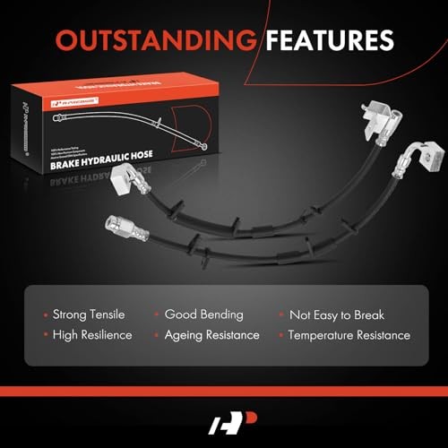 Front Driver and Passenger Side Brake Hydraulic Hose Compatible with Dodge