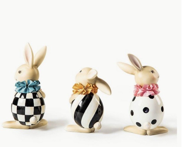 Mackenzie Childs Spring Fling Rabbit Trio
