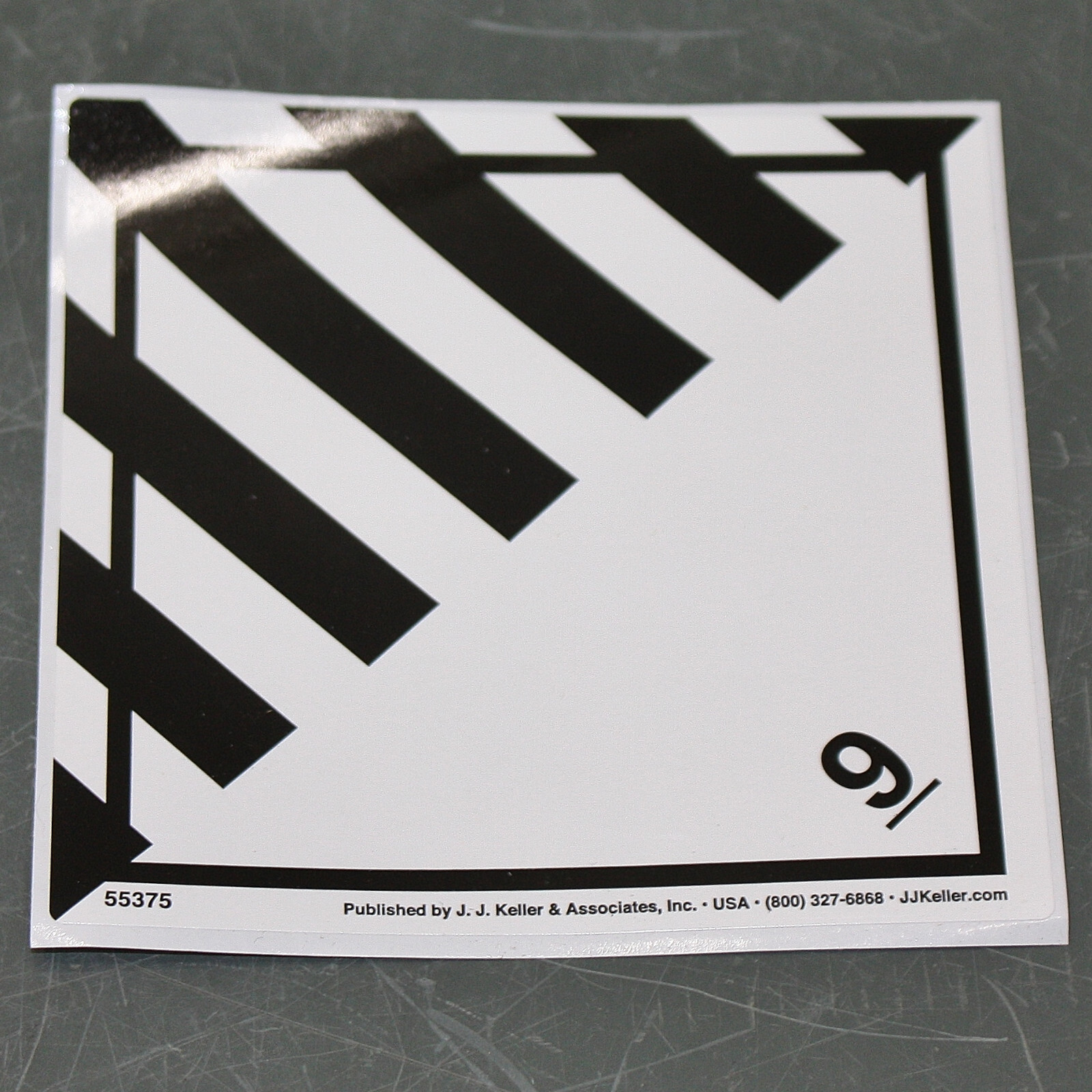 (100) JJ Keller DOT Hazmat Class 9 Label 55375, 4" Square Paper Shipping Sticker