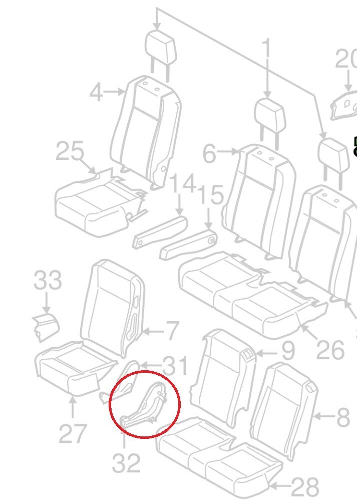 OEM Ford 2015-24 Transit Rear Row Seat Trim Panel End Cover BK3Z-9961349-AA