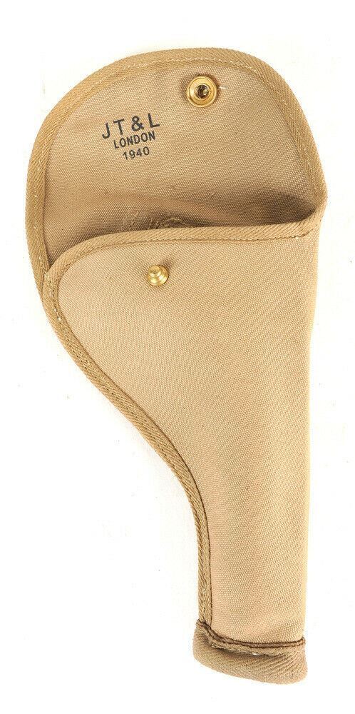 British Webley .38 / .455 Canvas Holster marked JT&L London 1940