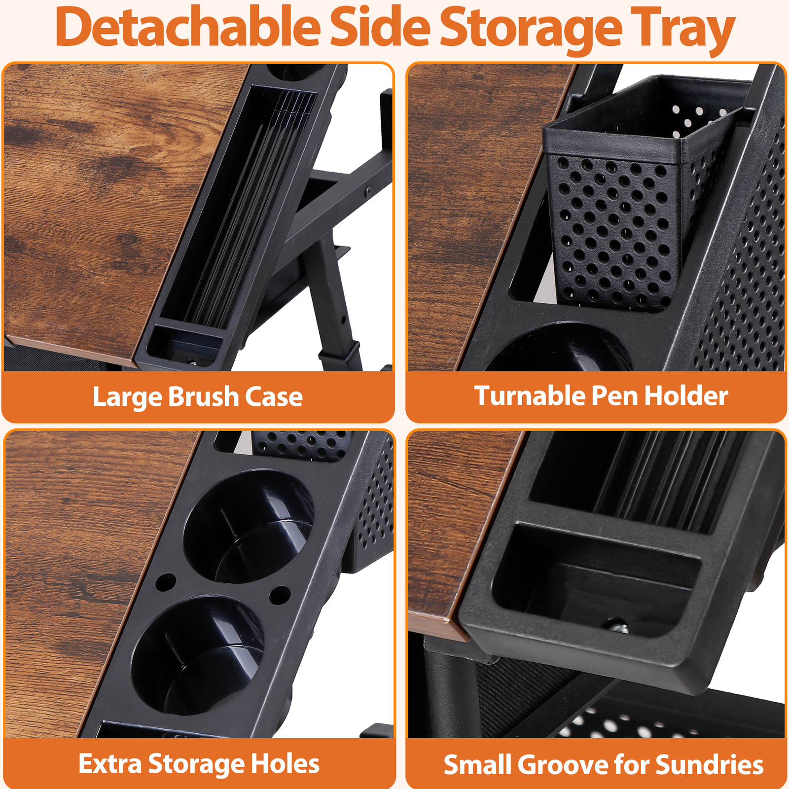 Adjustable Drafting Drawing Table Craft Tiltable Tabletop with Stool & Outlet