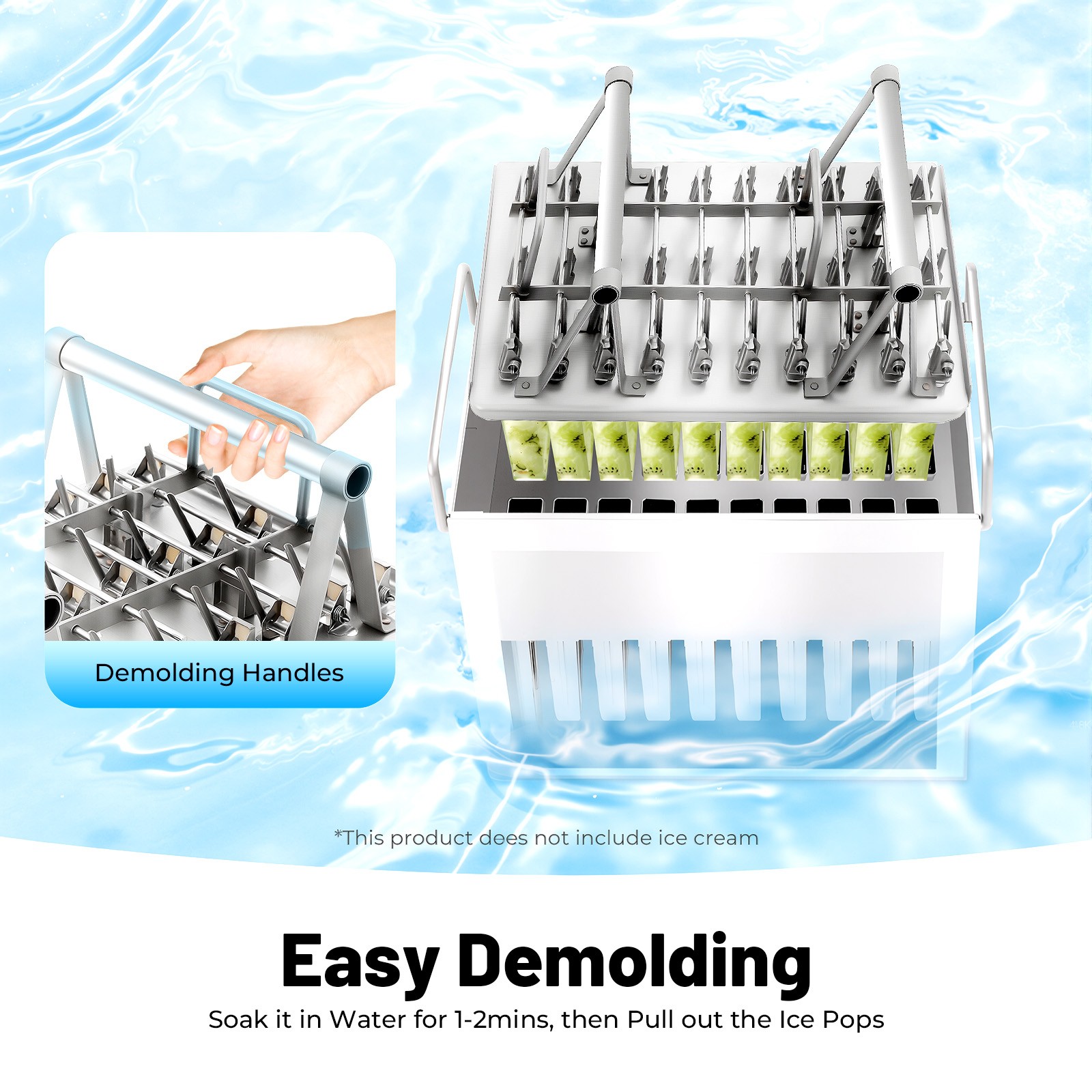 Stainless Steel Molds Pop Lolly Ice Cream Stick Holder Mold 30 Packs