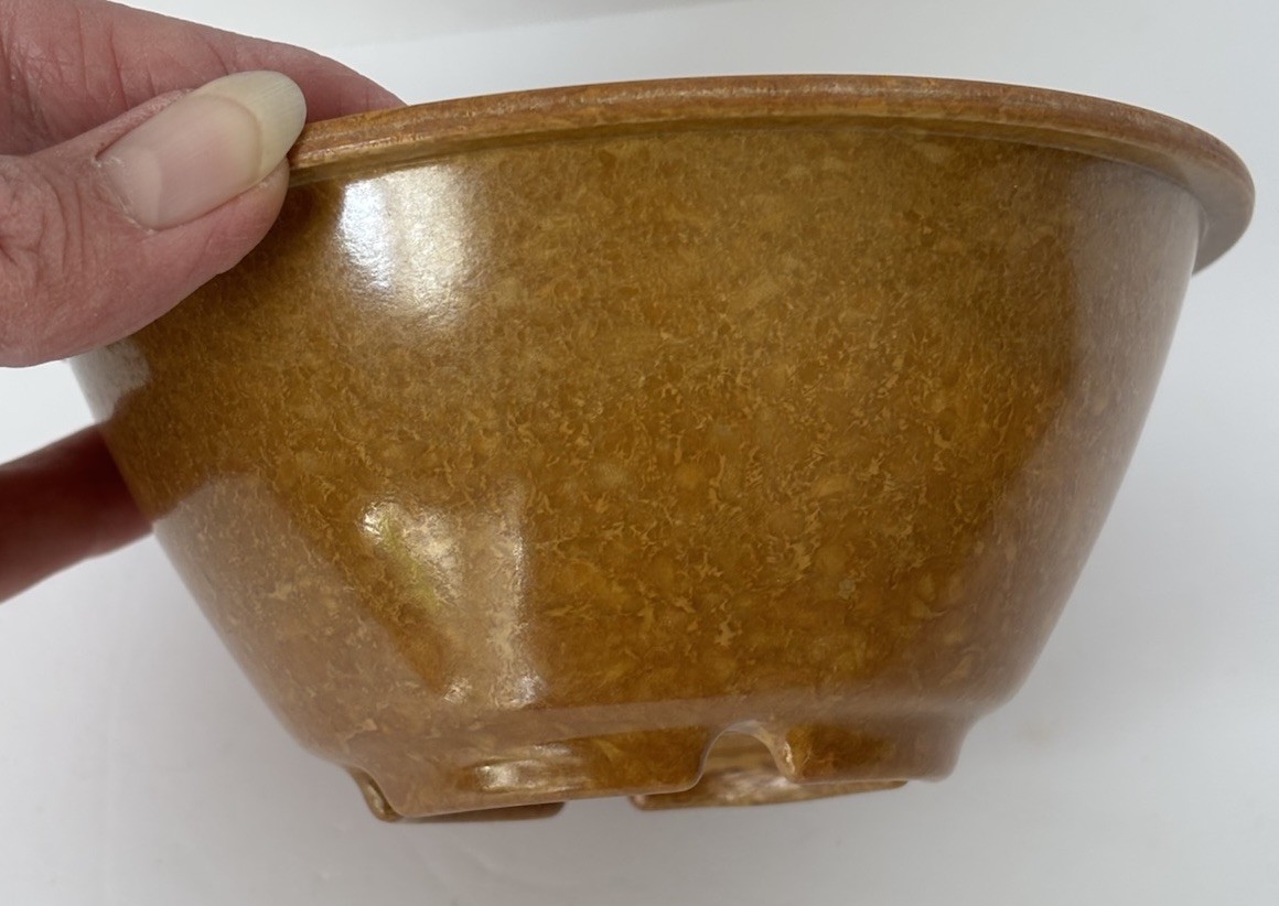 Vintage 1960 Halsey Inc U.S. Military Mess Hall Bowl Speckled Brown Melamine