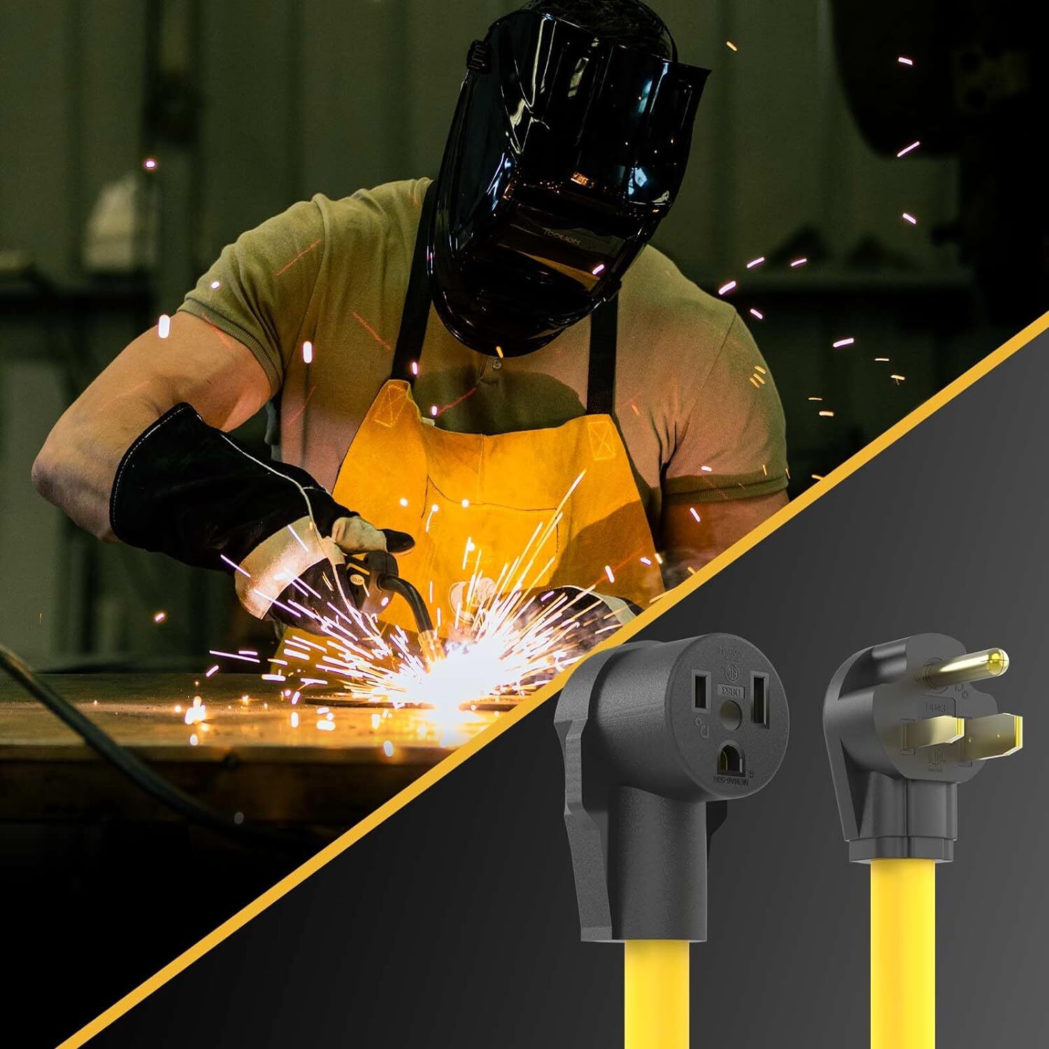 6-50P to 6-50R 40FT 8AWG Welder Power Extension Cord for Welding Machines