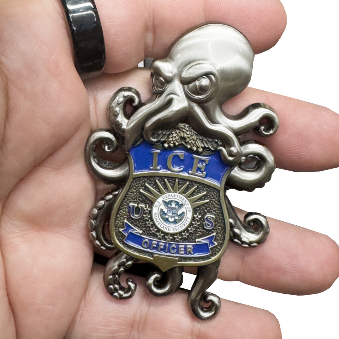 EL19-1 ICE Challenge Coin ERO DRO HSI Agent Octopus Alligator Alcatraz