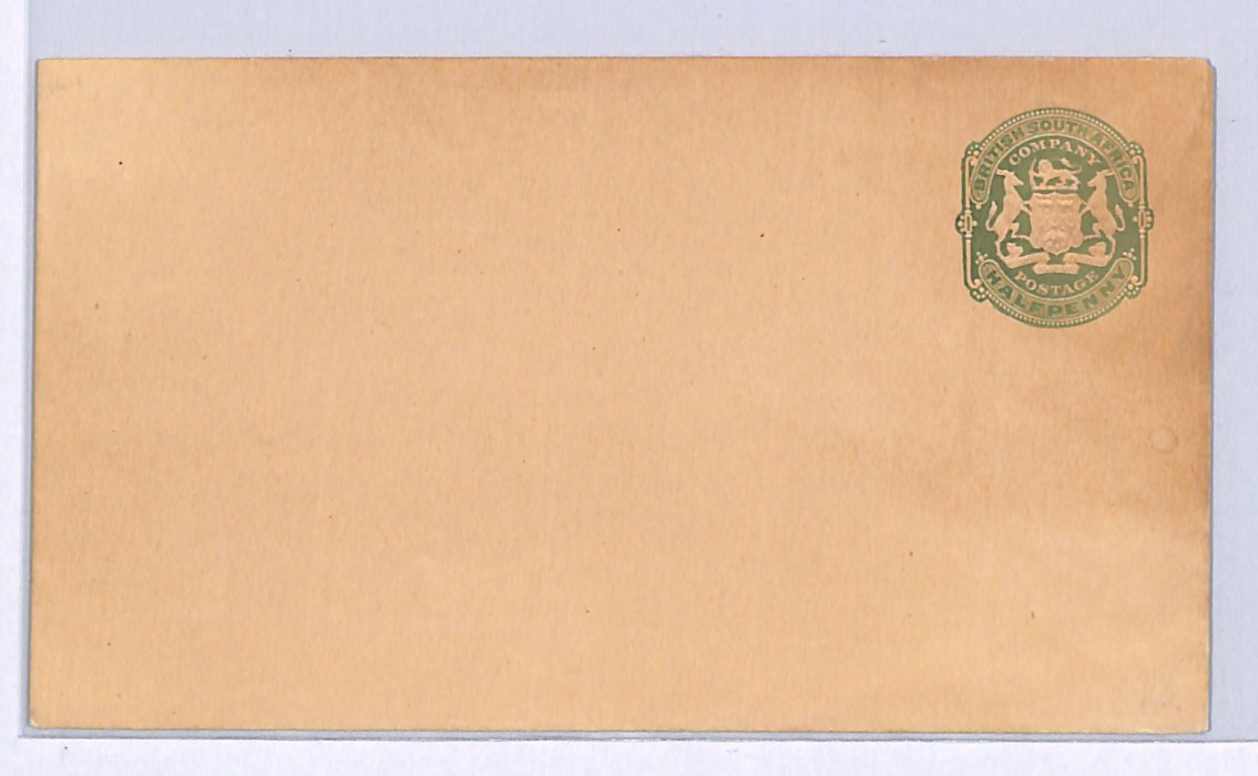 RHODESIA Cover BSACo Postal Stationery Embossed ½d Die Envelope {~80x137mm}WM352