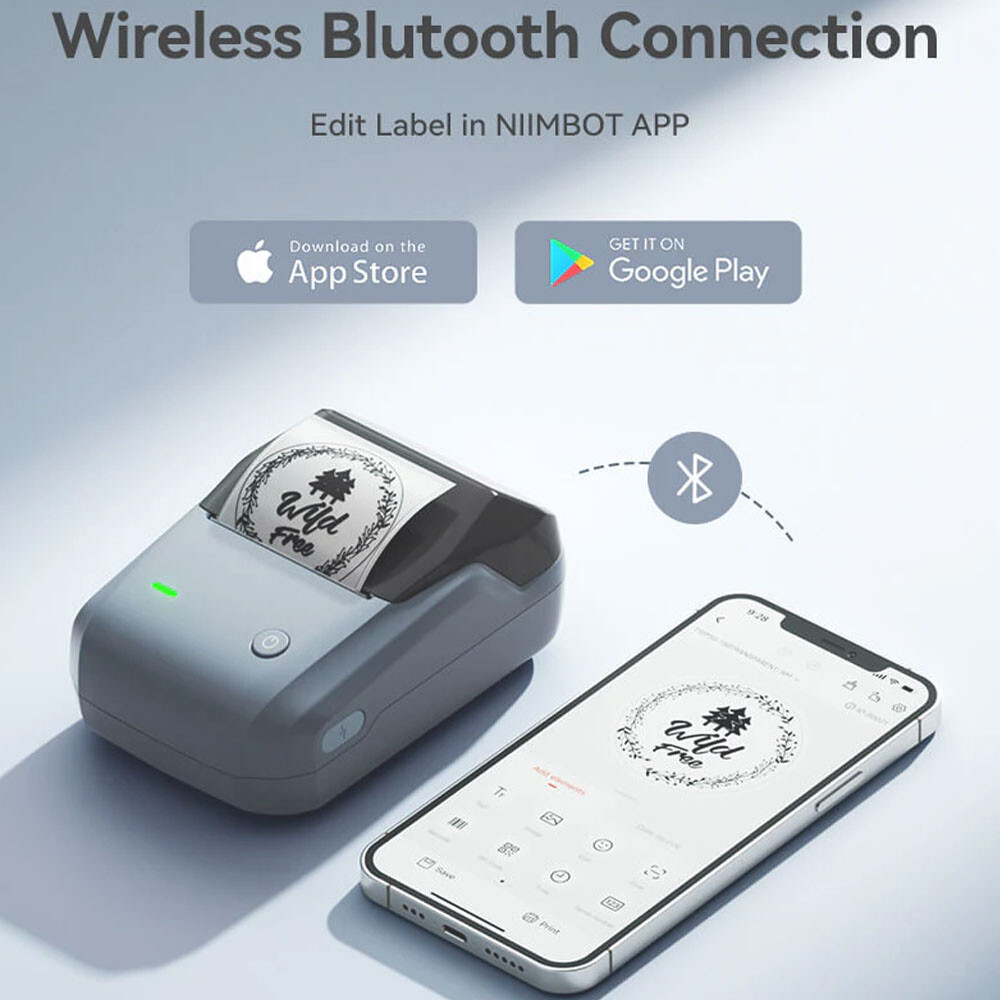 NIIMBOT B1 Label Maker Machine Thermal Bluetooth Label Barcode Printer