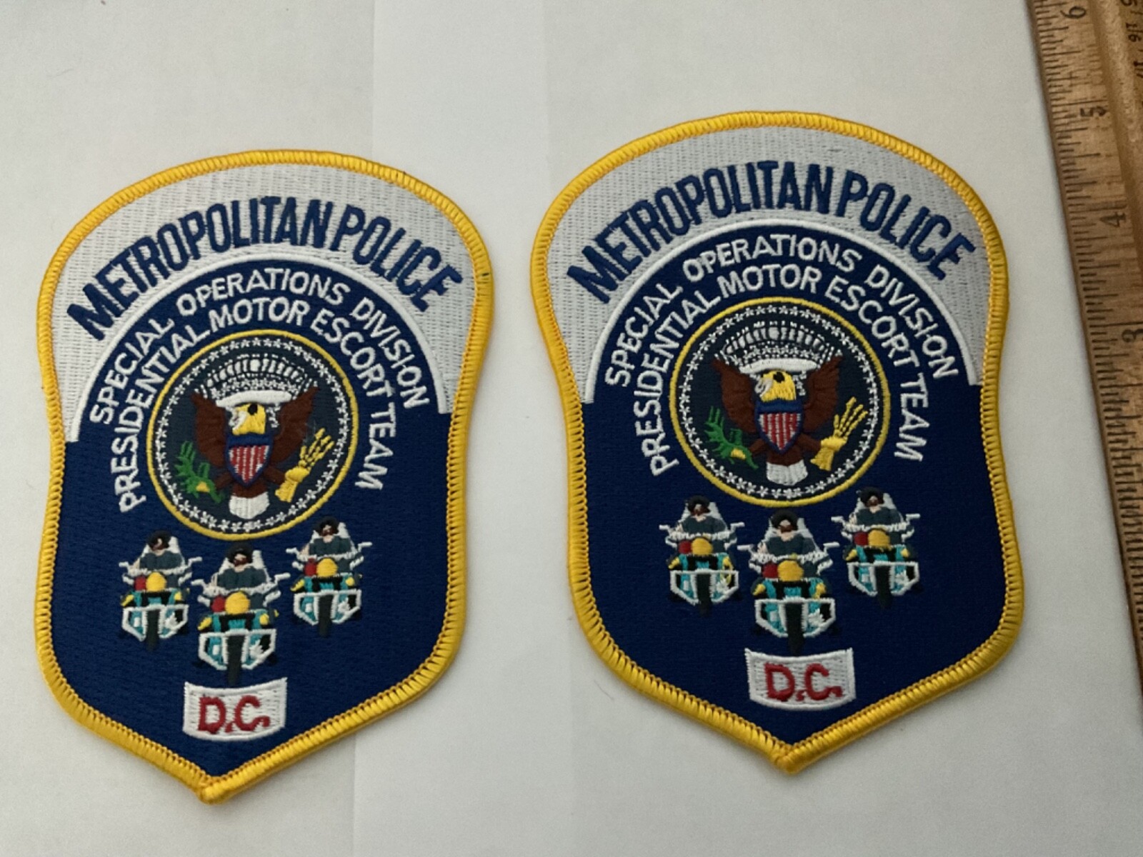 Metropolitan Police  DC. Presidential Motor Escort Team  patch set new full size