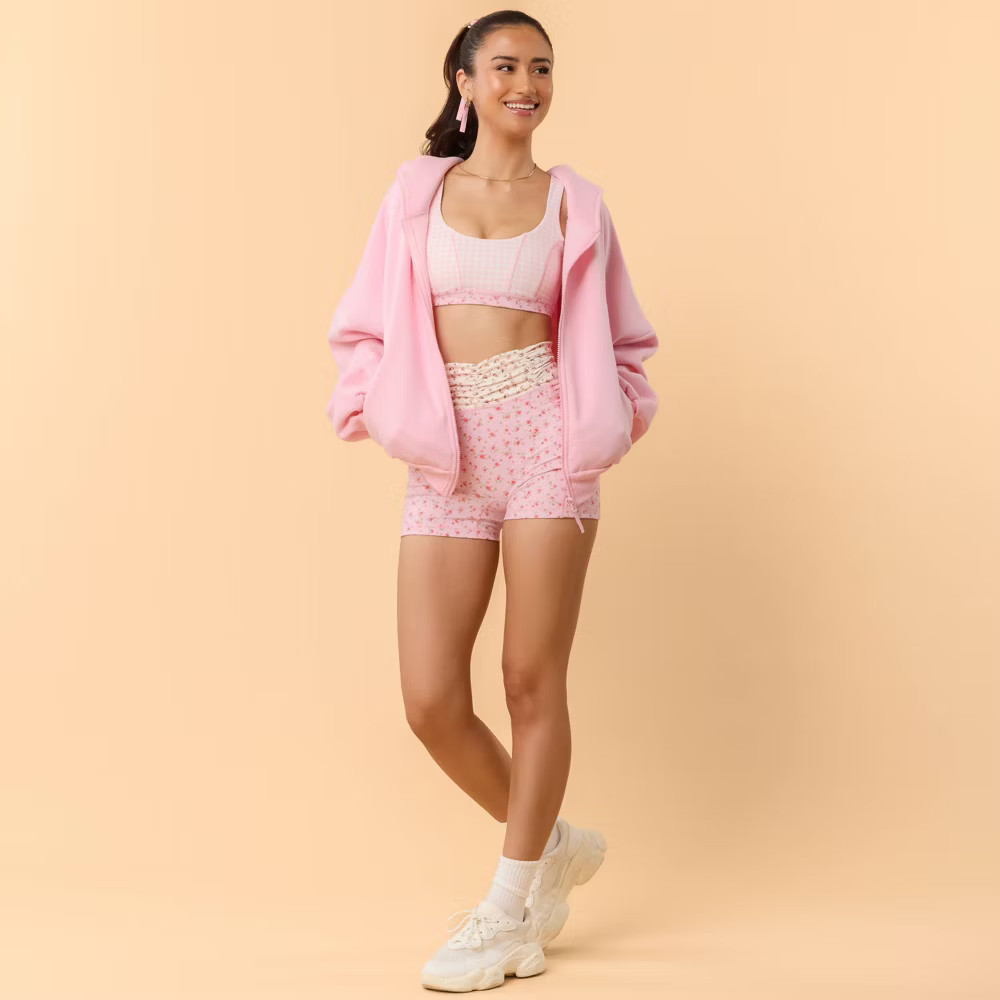 Blogilates Women's Marshmallow Full Zip Hooded Sweatshirt - Pink M