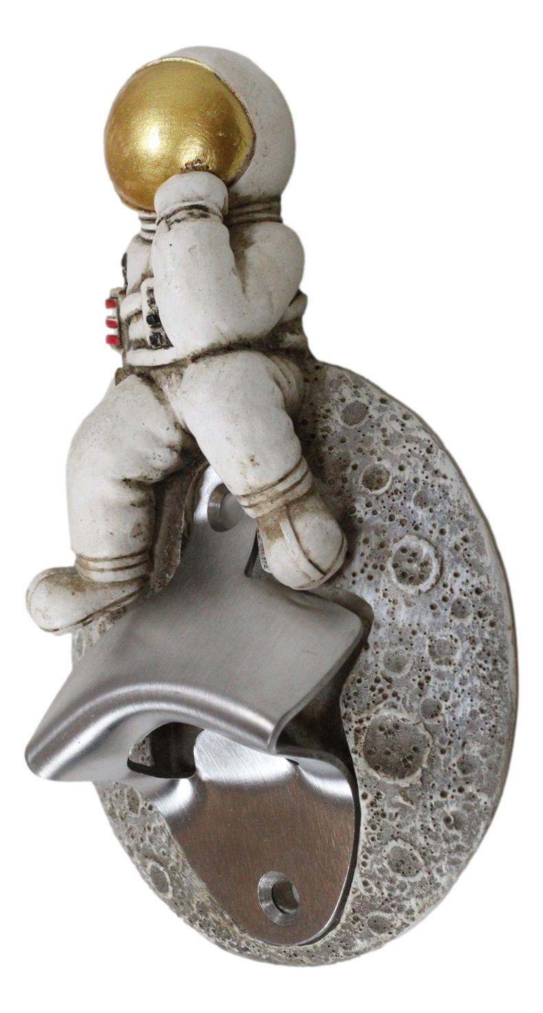 American USA Astronaut in Space Suit Landing On Moon Wall Bottle Opener