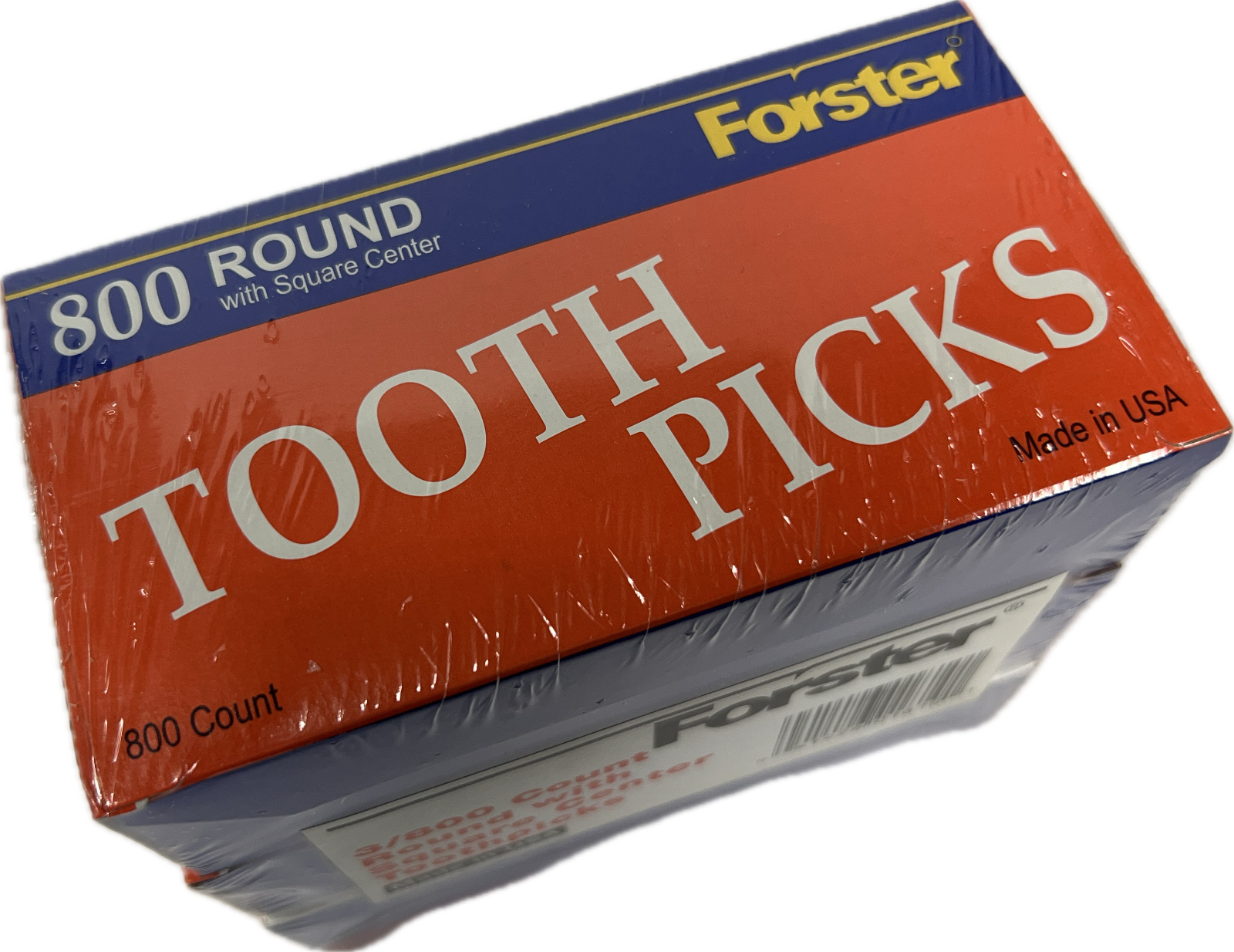 3/800 Forster Round with Square Center Wooden Toothpicks USA Birch Wood