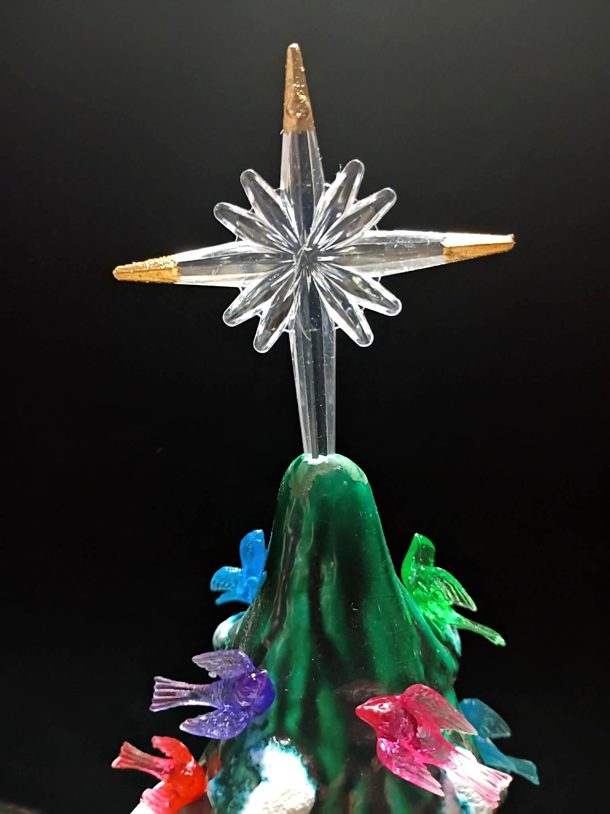 Lg Gold Tip Conjunction Star Topper for Ceramic Christmas Tree Lights Bulb *NEW*