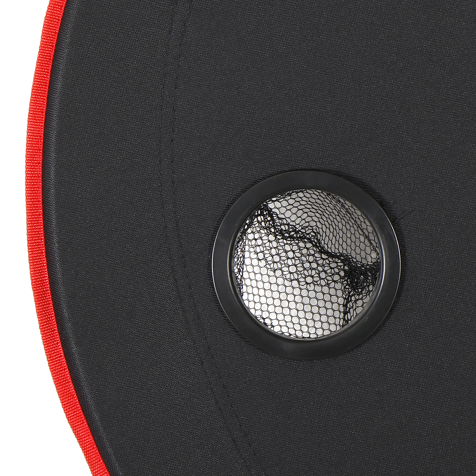 28" Round Folding Picnic Table Lightweight Canvas Beach Table w/Cup Holder Black