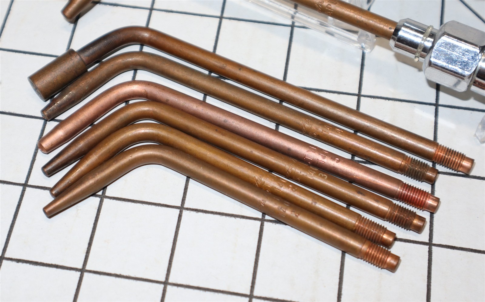 Air Products USA 1921 Torch Handle 6129 Cutting Attachment & Tips Oxy-Acetylene