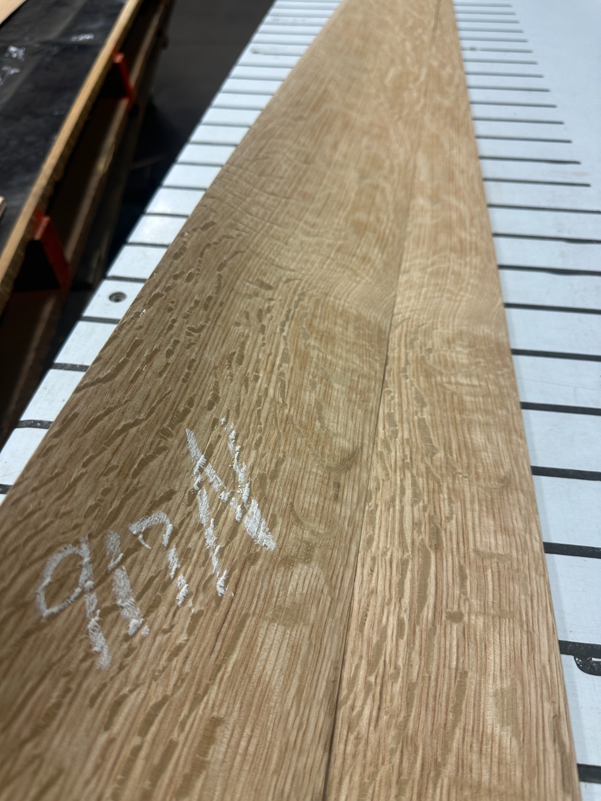 White Oak Flake Raw Wood Veneer 2 sheets 97" x 5.5'' 917N