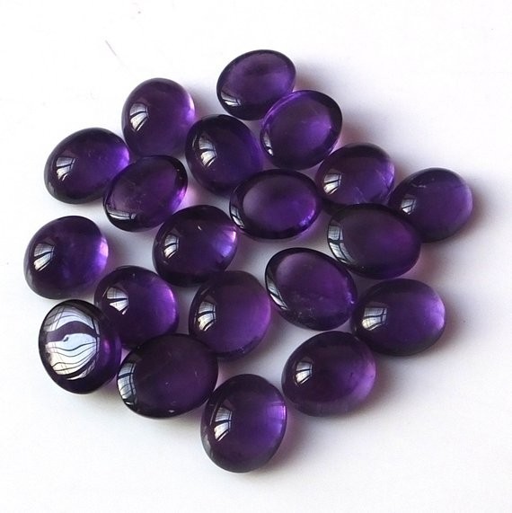 Natural Purple Amethyst Oval Cabochon 3x5mm To 13x18mm Loose Gemstone
