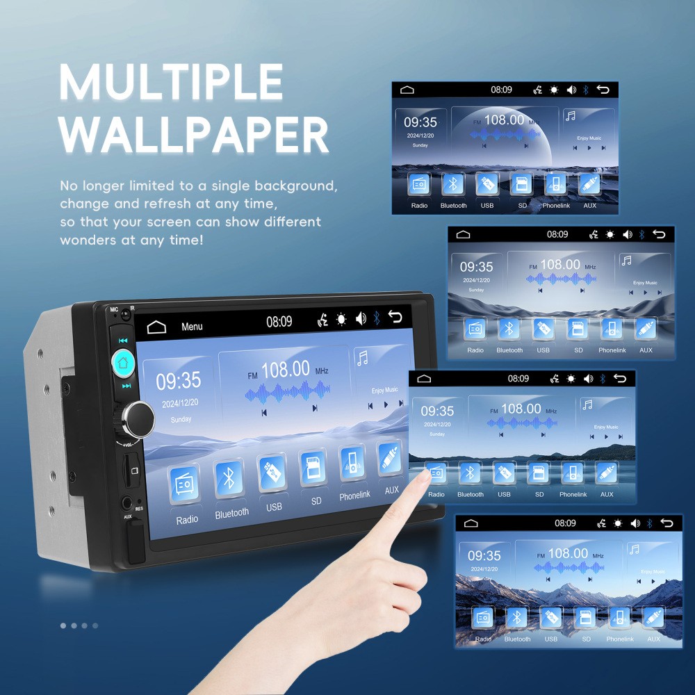 7" Double 2Din Car Stereo Radio Touch Screen Bluetooth FM Mirror link MP5 Player