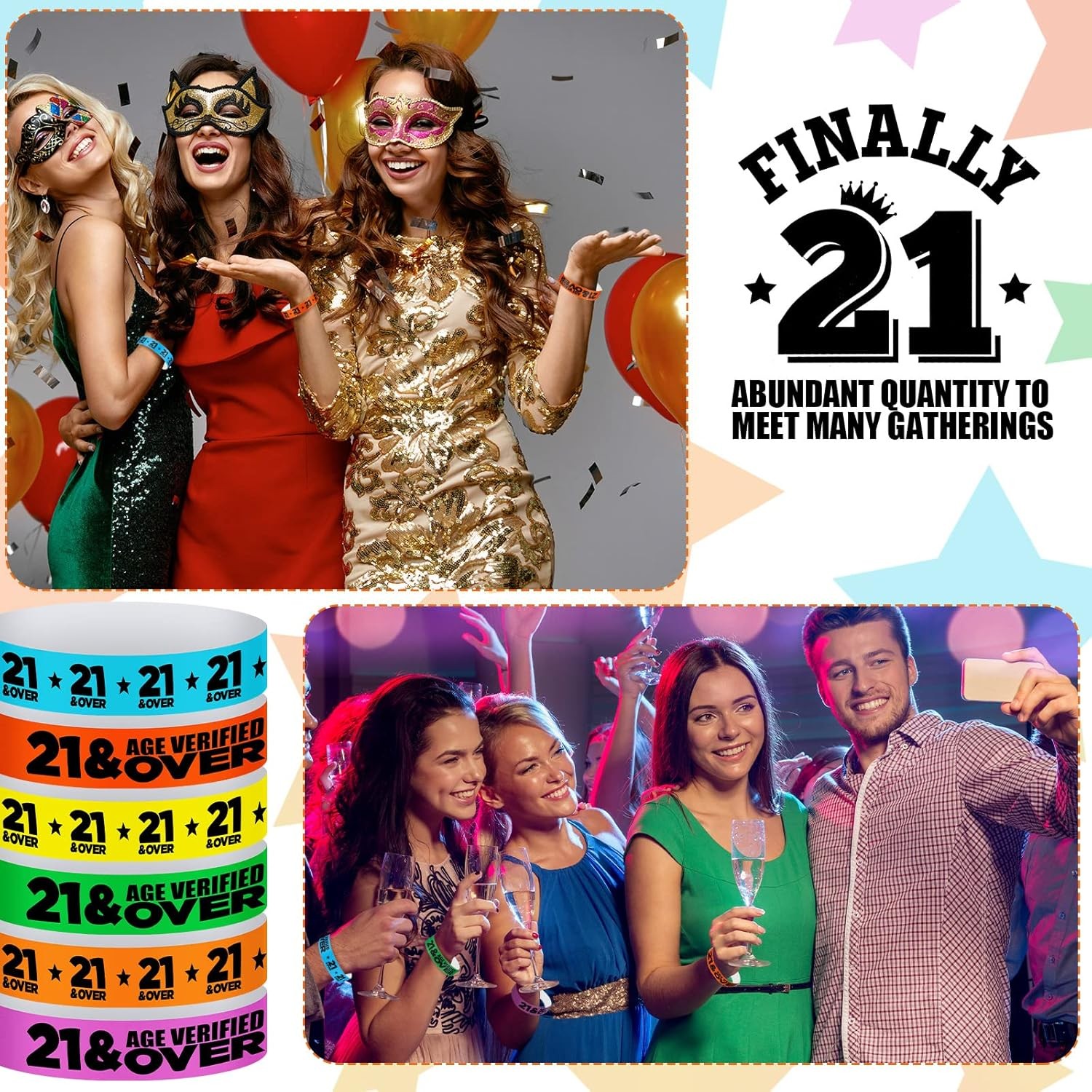 Teling 600 Pcs over 21 Wristbands Paper Event Wristbands Colored Bracelet Waterp