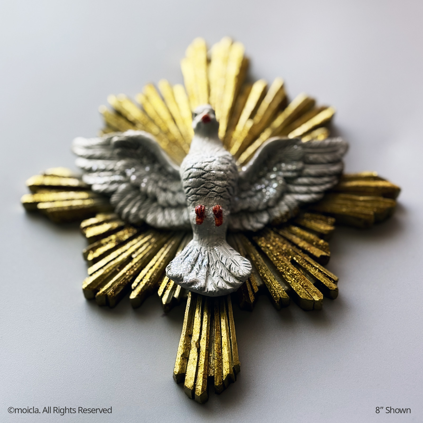 Holy Spirt Resin Statue - 8" Catholic Wall Figurine - Espiritu Santo