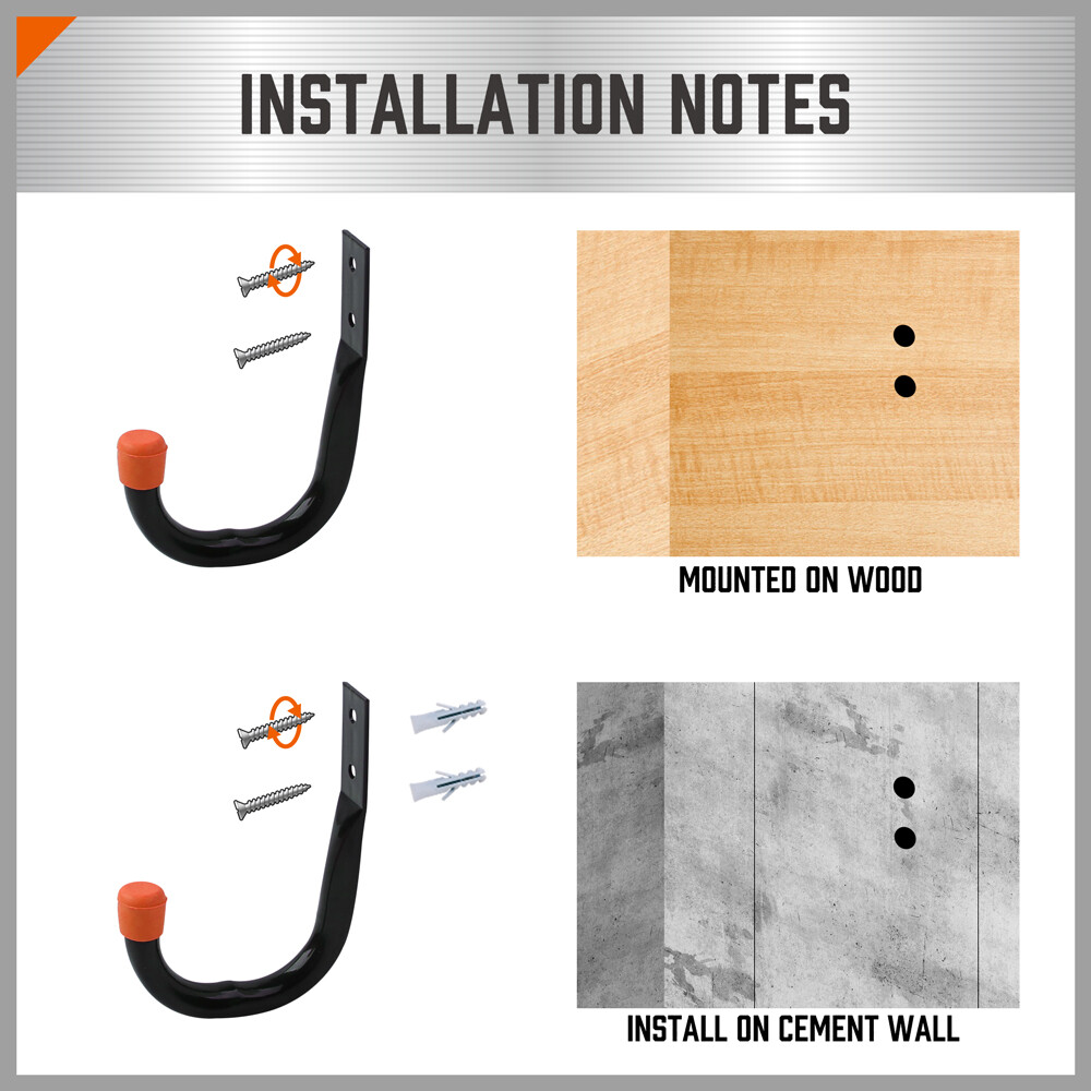 12 Packs Garage Storage Hooks Wall Mount Workshop Organizer Heavy Duty Steel