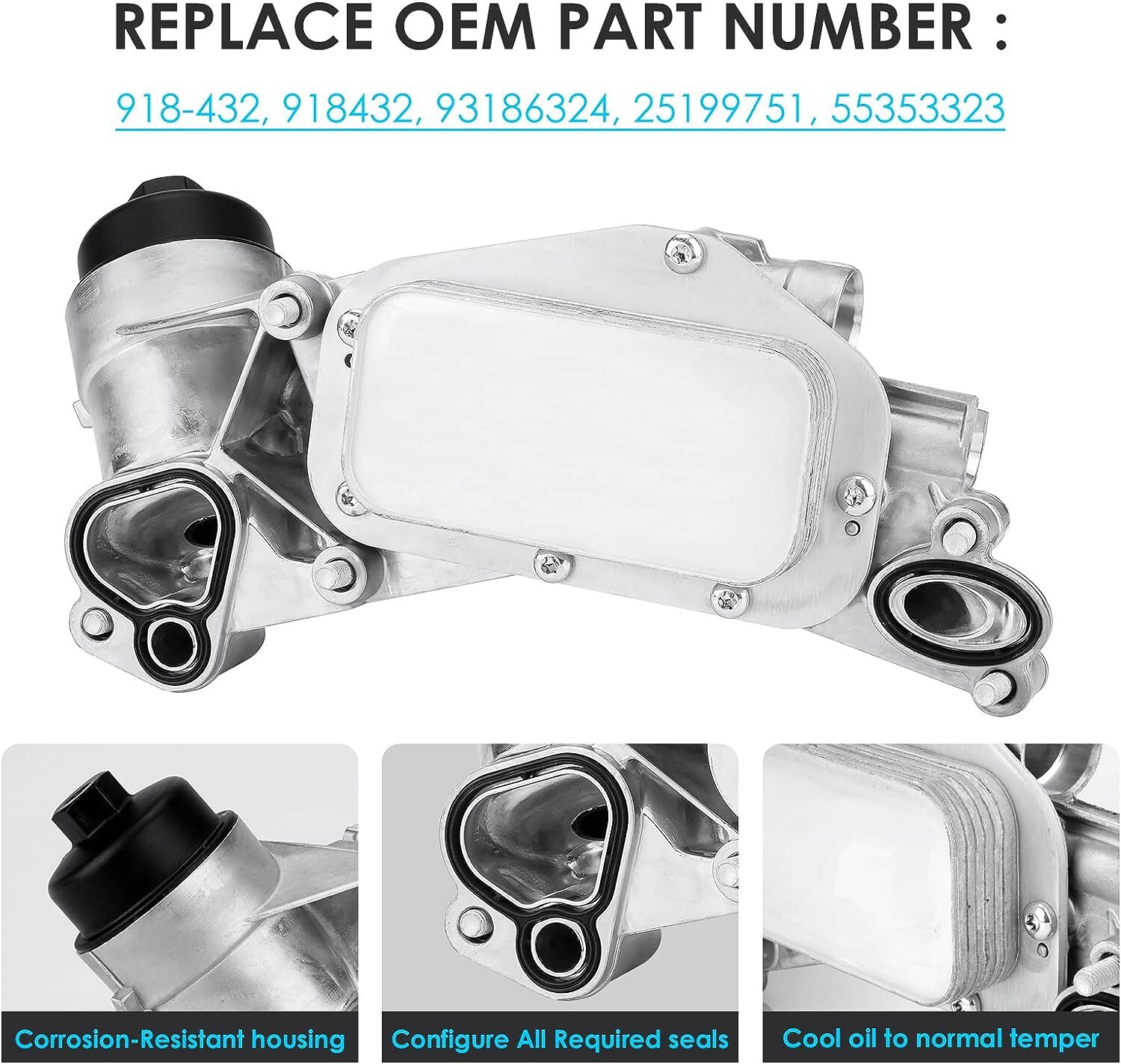 Engine Oil Cooler Filter Housing For Chevy Cruze Sonic Aveo 1.6L 1.8L 93186324