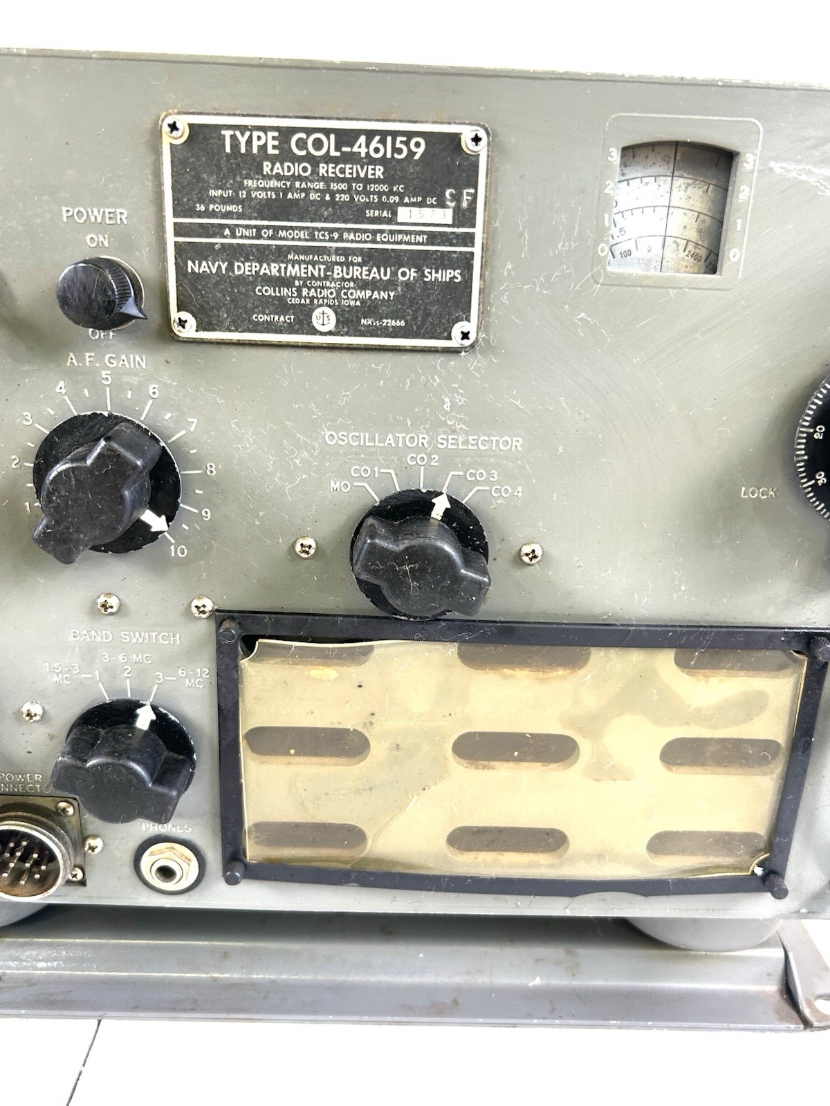Collins Type COL-46159 Radio Receiver SN 1573